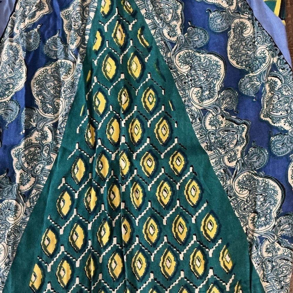 Angie Vibrant Blue and Green Maxi Dress - Picture 2 of 9